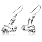 Aretes De Flor Con Colibrí De Plata