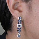 Arete de Piedra Natural con Circonias Zafiro