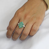 Anillo Piedra Natural con Circonia Esmeralda / 6
