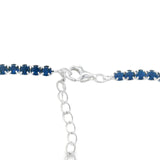 Collar Tenis de Plata con Circonia Azul