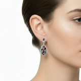 Arete Piedra Natural con Circonia Rubi