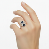 Anillo Piedra Natural de Gotas con Circonias