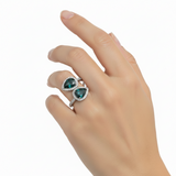 Anillo Piedra Natural de Gotas con Circonias