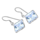 Aretes Broche Gancho Cuadro De Circonia