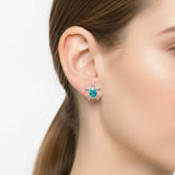 Arete Opalo Azul con Plata de Tortuga