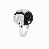 Anillo Plata de Catarina con Cristal Blanco y Rosa / 9