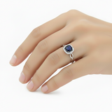 Anillo de Piedras Preciosas Cuadrado