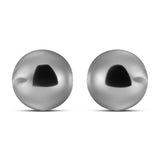 Aretes De Bola De Plata Liso