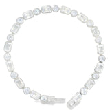 Pulsera Rectangulo y Circulo de Circonia Azul