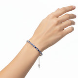 Pulsera Rectangulo y Circulo de Circonia Azul