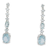 Arete Largo de Piedra Natural Ovalo Amatista