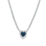 Collar de Tenis con Corazón de Circonia Rojo