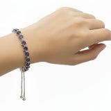 Pulsera de Piedra Natural De Circulo Ajustable Amatista