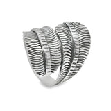 Anillo Hoja Redonda Doble de Plata 6