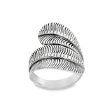 Anillo Hoja Redonda Doble de Plata 6