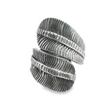 Anillo Hoja Redonda Doble de Plata 6