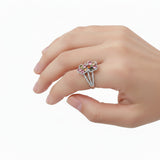 Anillo De Flor Con Piedras Preciosas Turmalinas 8
