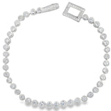 Pulsera de Tenis con Broche de Circonia Cuadrado