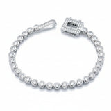 Pulsera de Tenis con Broche de Circonia Cuadrado