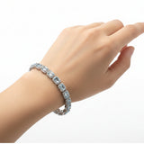 Pulsera De Piedra Natural Topaz Azul