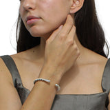 Brazalete Ajustable De Círculo Trenzado Pavonado