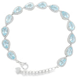 Pulsera de Piedra Natural de Gota con Circonias Amatista