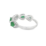 Anillo Gota de Piedra Natural con Circonias Esmeralda / 9