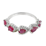 Anillo Gota de Piedra Natural con Circonias Esmeralda / 7