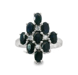 Anillo piedra Natural Ovalado con Circonias Rubi / 8