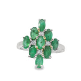 Anillo piedra Natural Ovalado con Circonias Rubi / 7