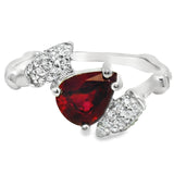 Anillo Gota de Piedra Natural y Circonias Esmeralda / 7