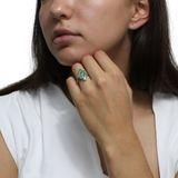 Anillo de Piedra Natural Ovalo con Circonias