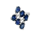 Anillo de Piedra Natural Ovalo con Circonias Esmeralda / 7