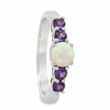 Anillo Amatista Con Ópalo