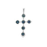 Cruz Piedra Natural Circulos Zafiro