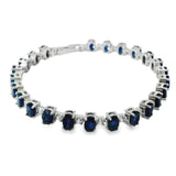 Pulsera Piedra Natural Ovalo con Circonias Zafiro