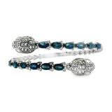 Brazalete de Piedra Natural Víbora de Circonias Zafiro