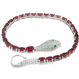 Pulsera de Serpiente de Piedra Natural y Circonia