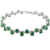 Pulsera Piedra Natural Circulos con Circonia Esmeralda