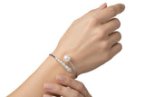 Brazalete de Vibora con Circonia y Perla