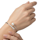 Brazalete de Vibora con Circonia y Perla
