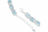 Pulsera de Topaz Azul Rectangular con Circonias