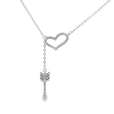 Collar Corazón con Flecha de Circonia