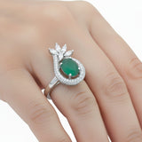 Anillo De Plata Con Piedras Preciosas