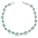 Pulsera de Piedra Natural Ovalo con Circonia Esmeralda