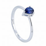 Anillo Solitario De Gota Piedra Natural
