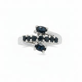 Anillo De Plata Con Piedras Preciosas #6.5 / Esmeralda