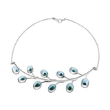 Collar Hojas De Perla Cultivada De Plata 45 cm