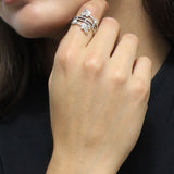 Anillo Doble Mariposa Pavonado de Plata