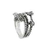 Anillo Doble Mariposa Pavonado de Plata 7